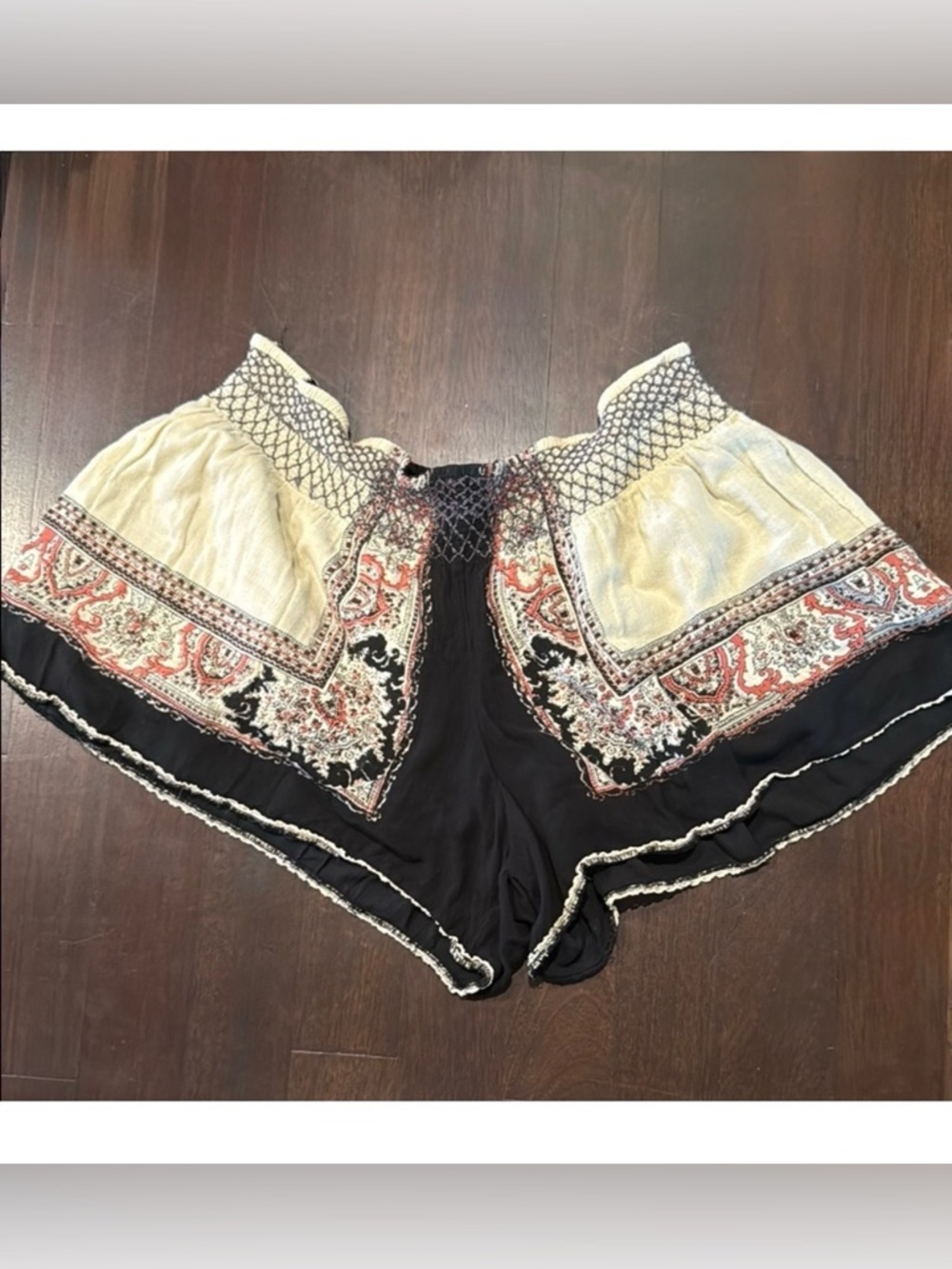 Free People Bohemian Patterned Flowy Wide Leg Loose Women's Shorts